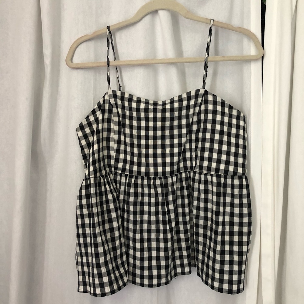 Gingham Babydoll Tank NWOT